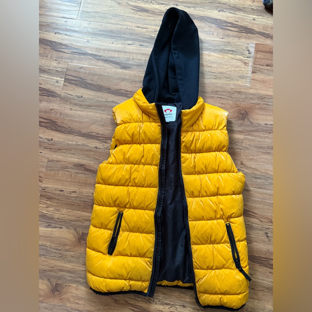 Appaman Yellow Puffer Vest with Black Hood